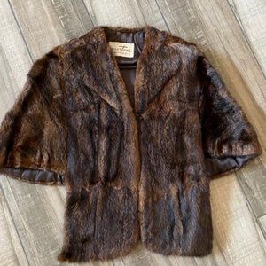 1950's Mink Stole Cape Mortons Washington DC Authentic MCM wrap shawl Vintage